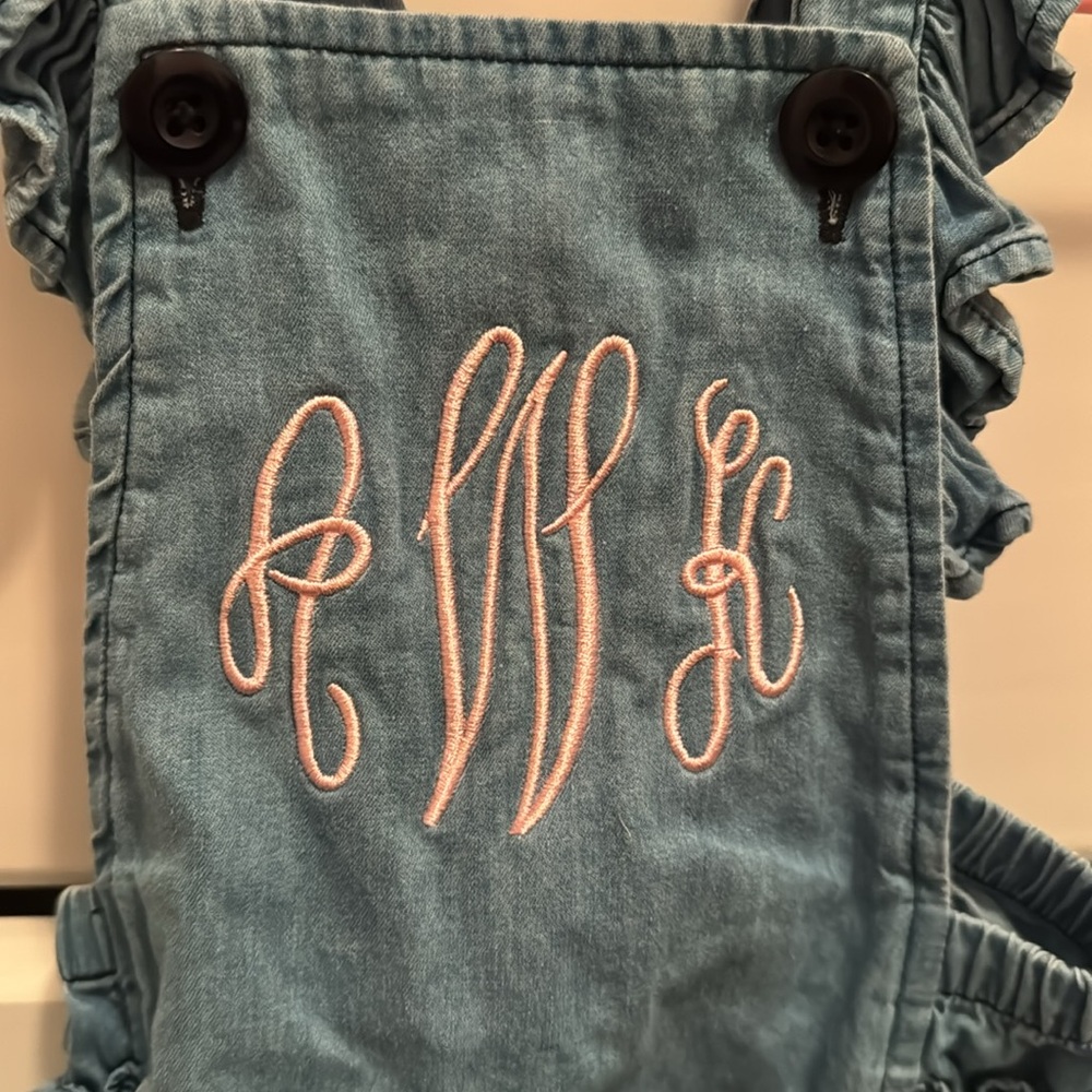 Blue Ruffled Baby Romper - Picture 3 of 4